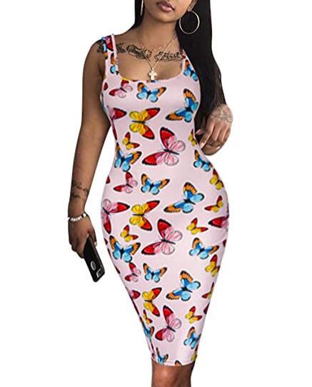 Robe débardeur moulante sexy pour femme sans manches