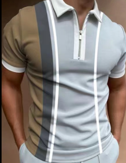 Camiseta POLO de manga corta estampada para hombre