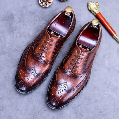 Brogue Zapatos de hombre Tendencia británica Negocios Retro Grabado