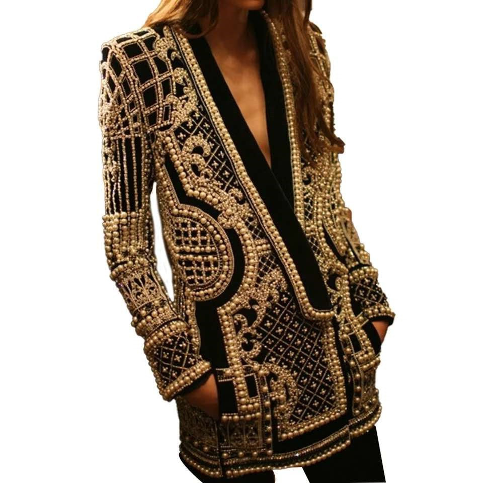 Chaqueta de traje acolchada Impresión de cuentas de burbujas Ropa de mujer