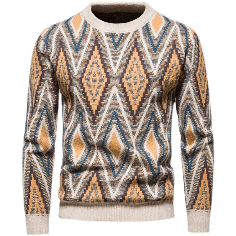 Lingge Slim Jacquard Sweater Top de punto a la moda