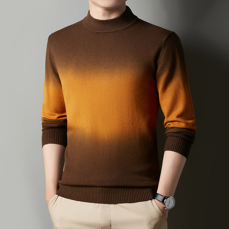 Men's Smudged Half Turtleneck Sweater Bottoming Shirt