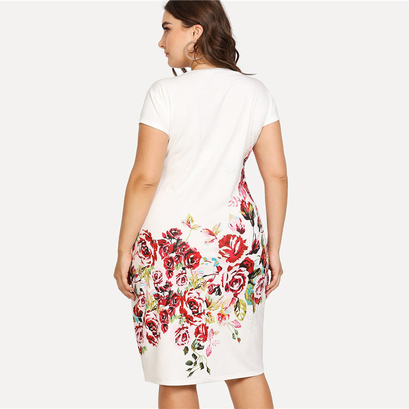 Robe slim polyvalente à imprimé numérique pour femmes