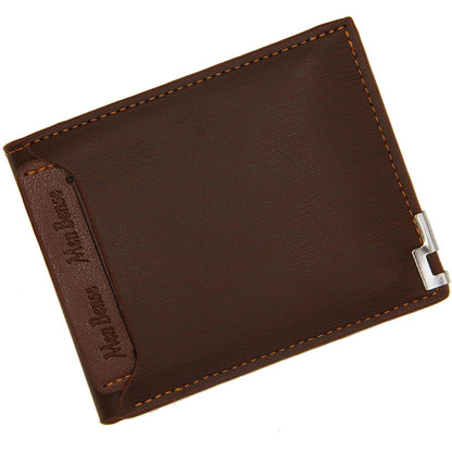 Men Wallet Short Style Fashion Casual Iron Edge