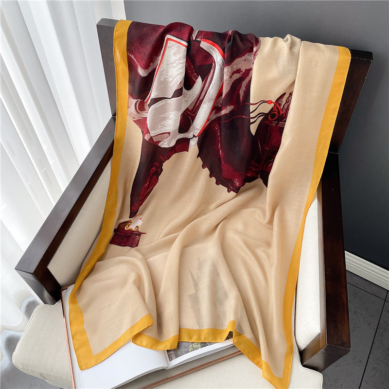 Écharpe à carreaux géométriques Fake Travel Shawl