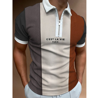 Camiseta POLO de manga corta estampada para hombre