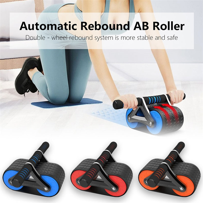 Automatic Rebound Ab Double Wheel Roller Waist Trainer Gym Sports Home Exercise Devices