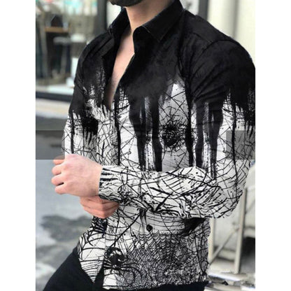 Camisa casual de hombre con estampado de posicionamiento digital