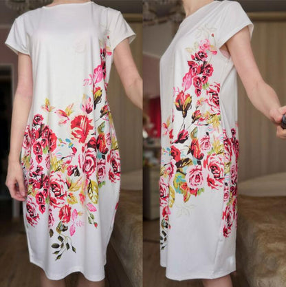 Women's Digital Print Versatile Slim Dress