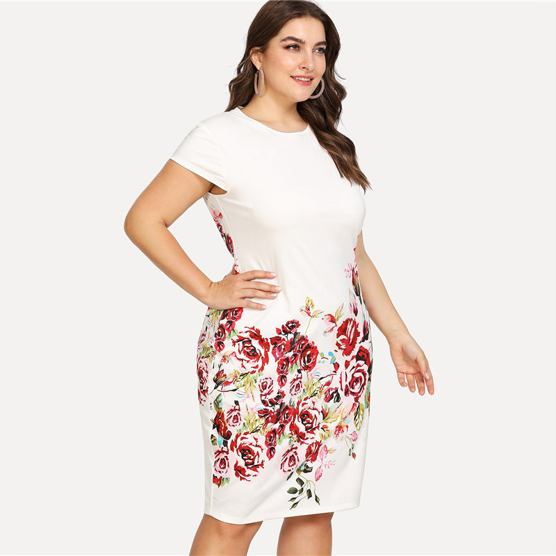 Robe slim polyvalente à imprimé numérique pour femmes