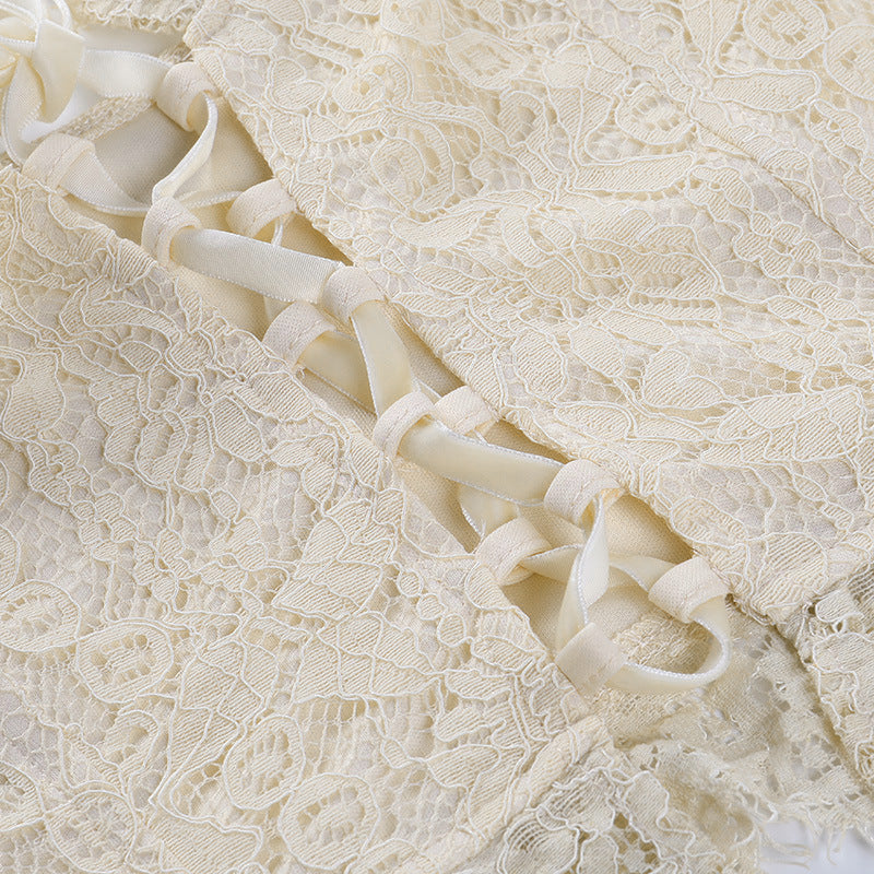 Chaleco con correa en el pecho con volantes de encaje