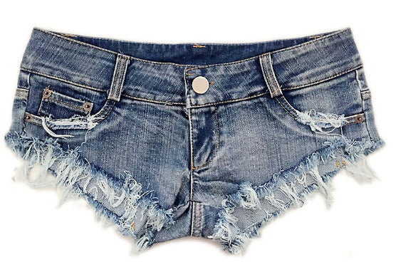 Low Waist Ripped Denim Shorts