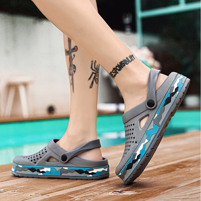 Mens Garden Clogs Mules Anti-Slip Water Shoes Breathable Sandals Outdoor Beach Shower Slippers