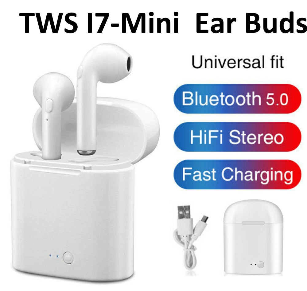 i7 TWS Wireless Earpiece Bluetooth 5.0 - Black Color