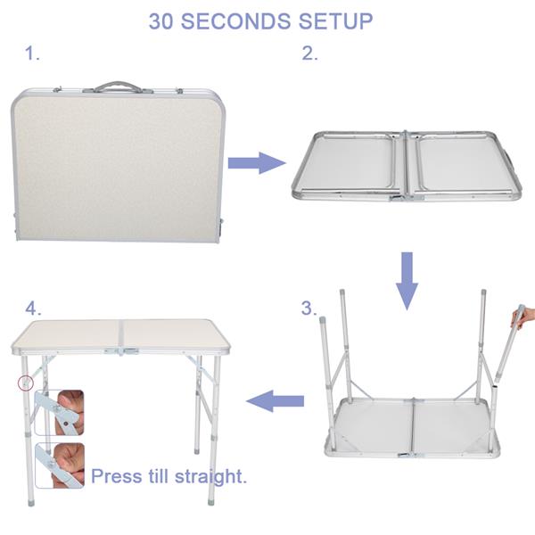 90 x 60 x 70cm Home Use Aluminum Alloy Folding Table