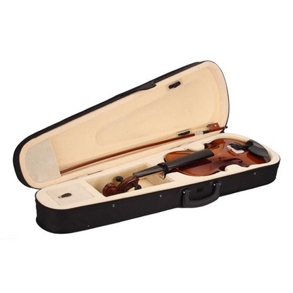 4/4 Acoustic Violin Case Bow Rosin Natural