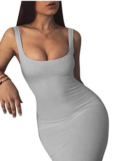Robe débardeur moulante sexy pour femme sans manches