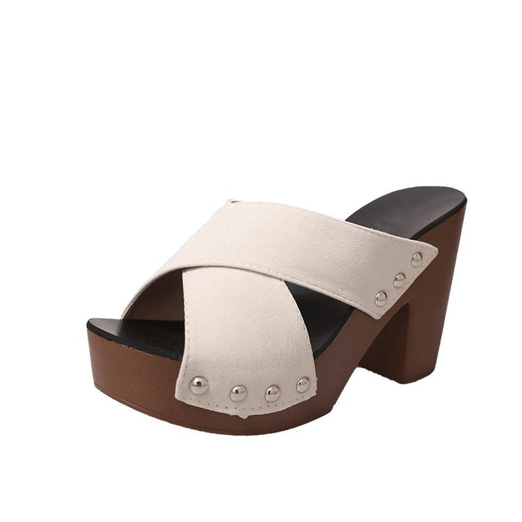 Sandalias con cinturón cruzado a la moda para mujer