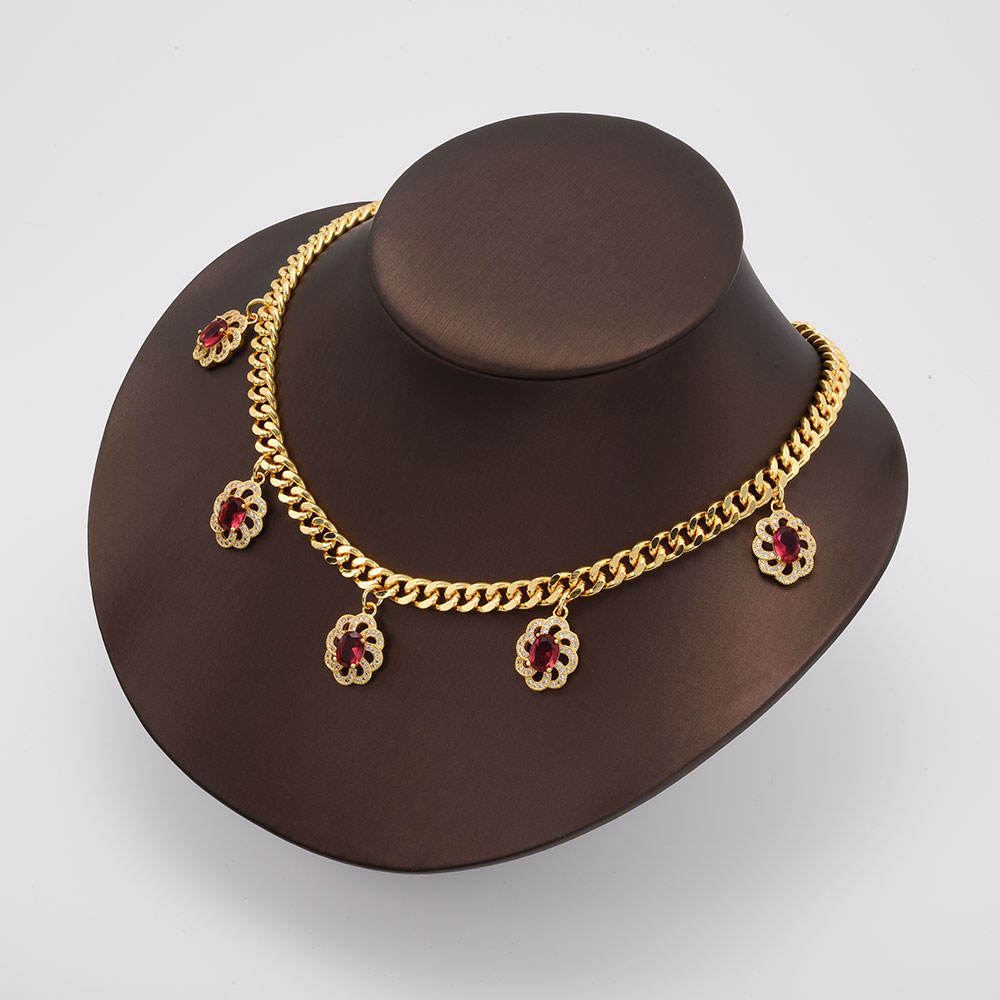 Moda mujer boda AAA Cubic Zirconia encanto pulsera collar pendientes anillo conjunto de joyería