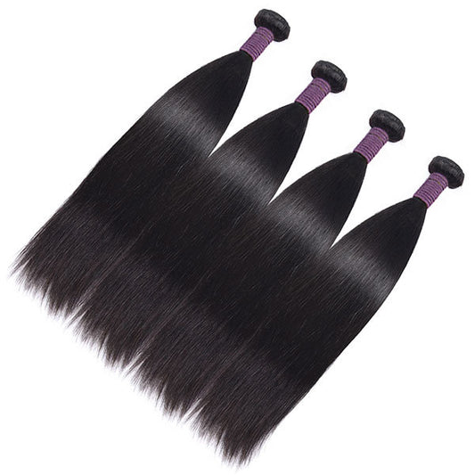 Human Hair Natural Color Straight Black  Curtain