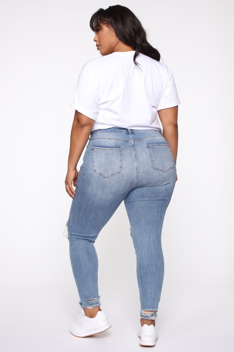 Jeans stretch déchirés pour femmes