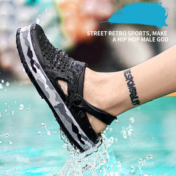 Zuecos de jardín para hombre, zapatos de agua antideslizantes, sandalias transpirables, zapatillas de ducha de playa al aire libre