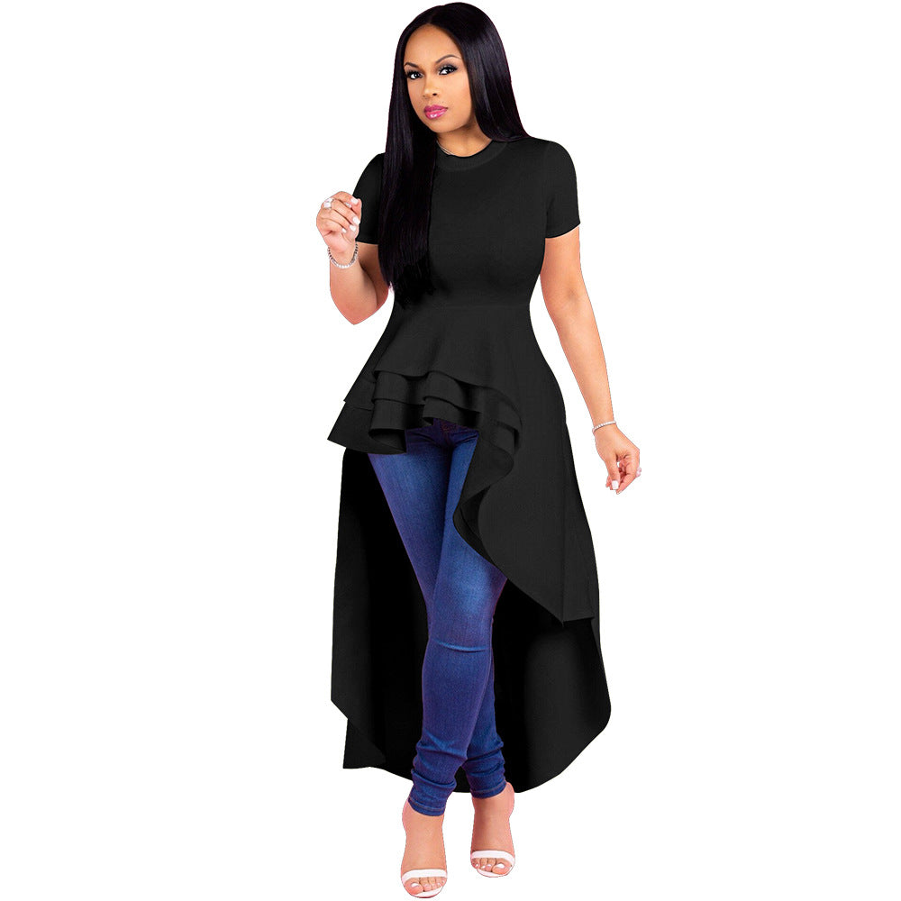 Robe de soirée à volants irrégulière pour femmes