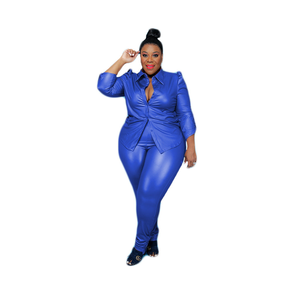 Fashion Plus Size Women's Two-Piece Suit