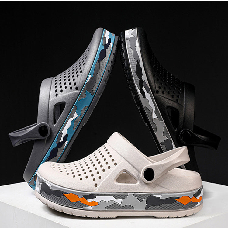 Zuecos de jardín para hombre, zapatos de agua antideslizantes, sandalias transpirables, zapatillas de ducha de playa al aire libre