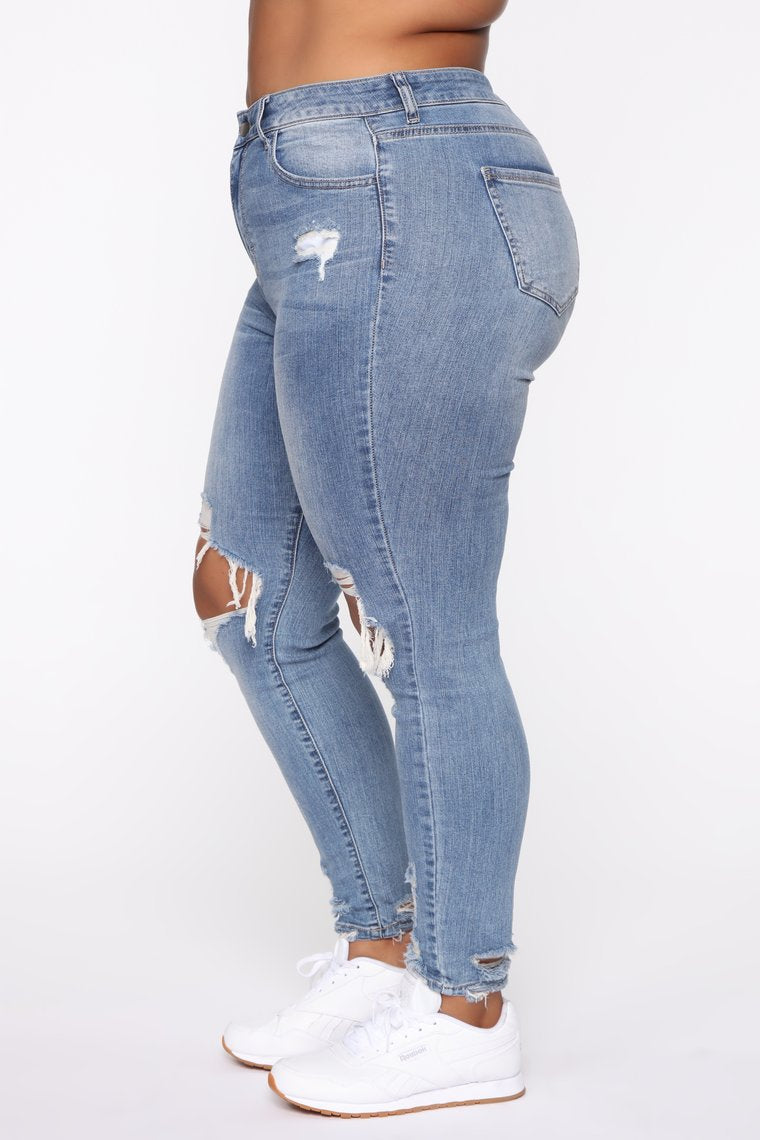 Jeans stretch déchirés pour femmes