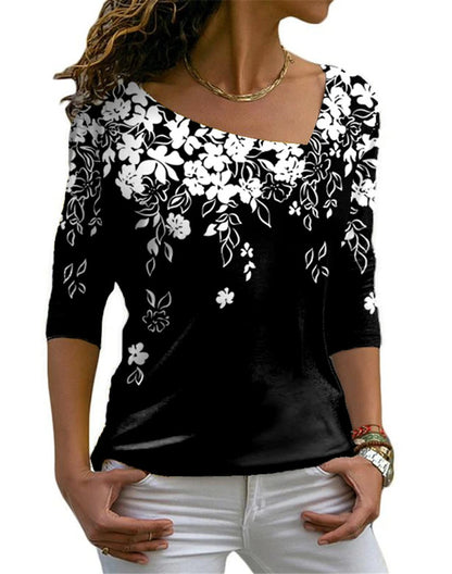 Fashion Women's Long-sleeved V-neck Top Bottoming Shirt