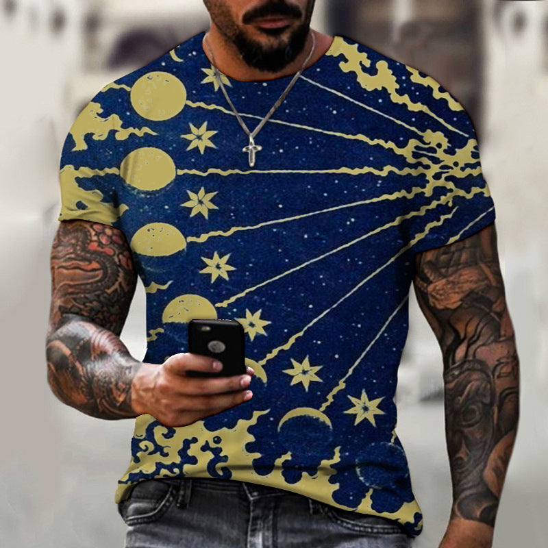 Fashion 3D Digital Printing Short Sleeve