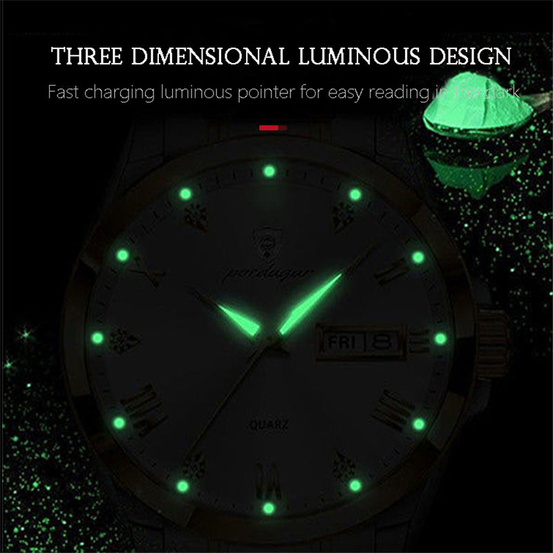 Switzerland Certified Imported Waterproof Luminous Double Calendar Men's Watch