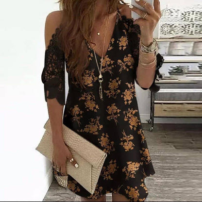 Casual Dress With Sling Cutout Sleeves