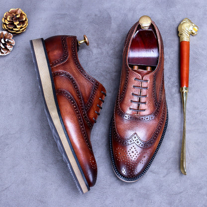 Brogue Zapatos de hombre Tendencia británica Negocios Retro Grabado