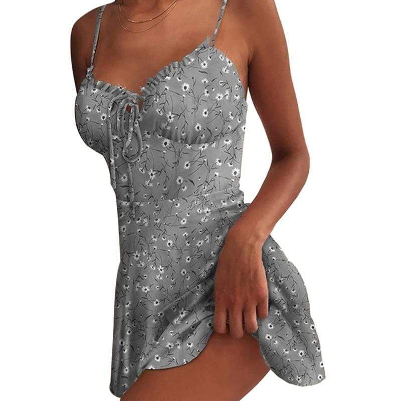 Mini robe dos nu à lacets