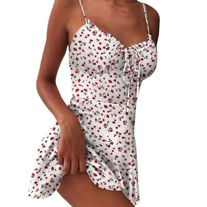 Mini vestido sin espalda con cordones