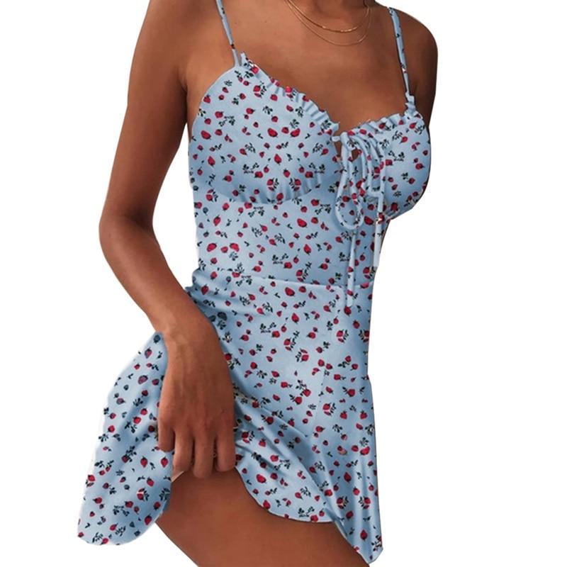 Mini vestido sin espalda con cordones