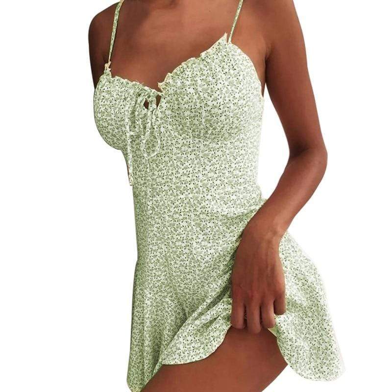 Mini vestido sin espalda con cordones