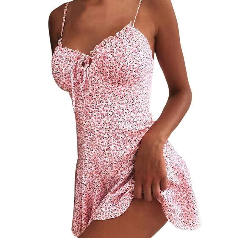 Mini vestido sin espalda con cordones