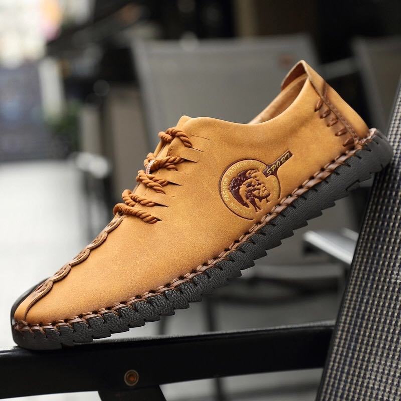 Zapatos casuales retro británicos con cordones para hombre