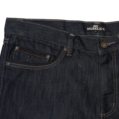 65 MCMLXV Jean Premium Denim Délavé Foncé pour Homme