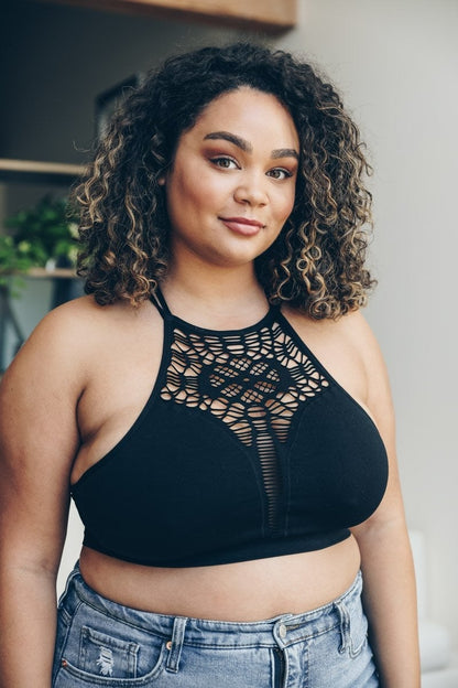 Bralette sin costuras con abertura Plus